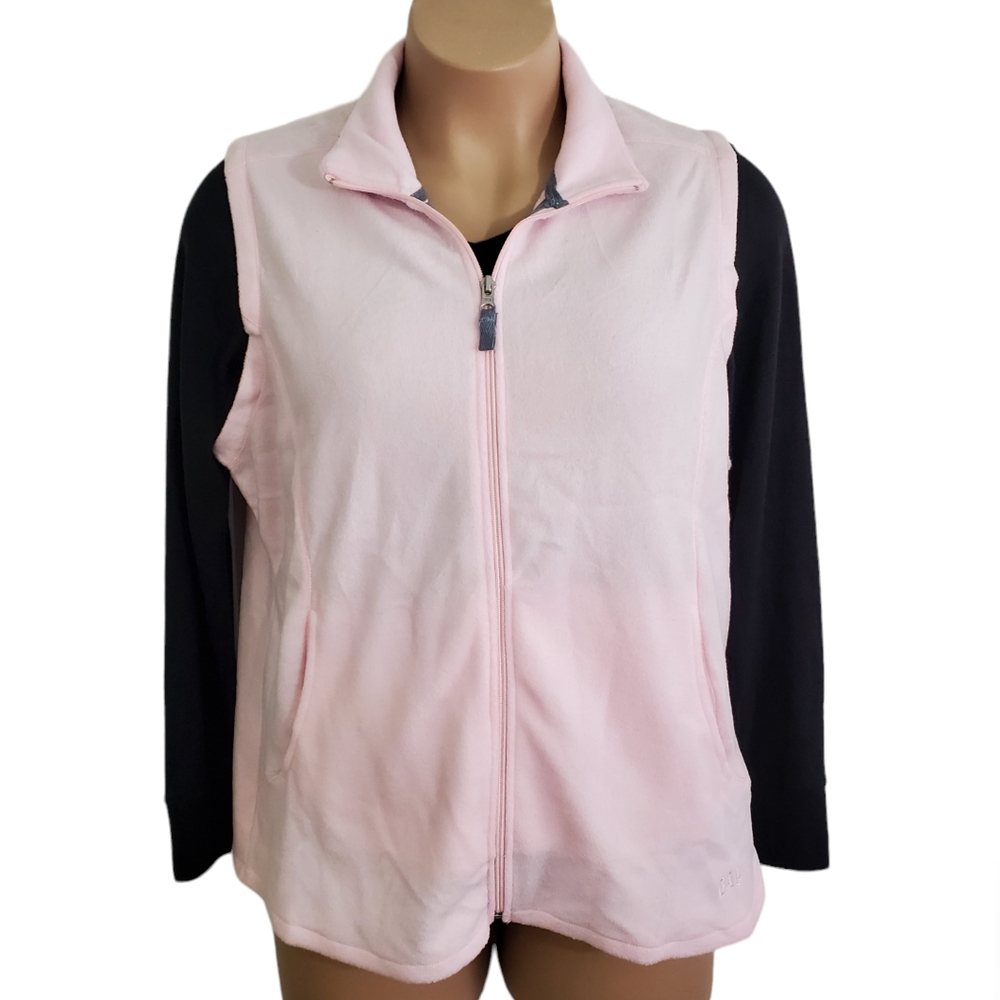 Gap Fleece Vest Womens XXL Pink Full Zip Sleeveless Casual Pockets~New With Tags